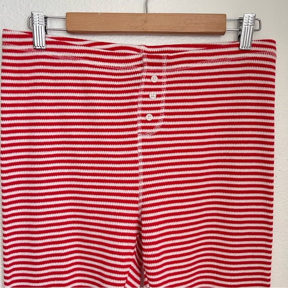 dip Soft Waffle Henley Stripe Pajama Joggers Set Red White Candy Stripe Size L - Picture 11 of 15